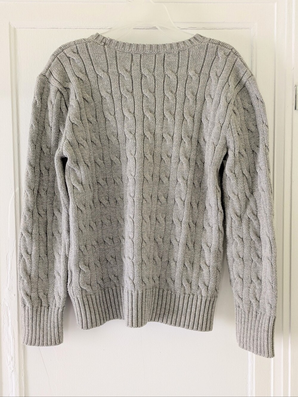 Gray Polo Cable Knit Sweater Boys Size 8 - Picture 3 of 3